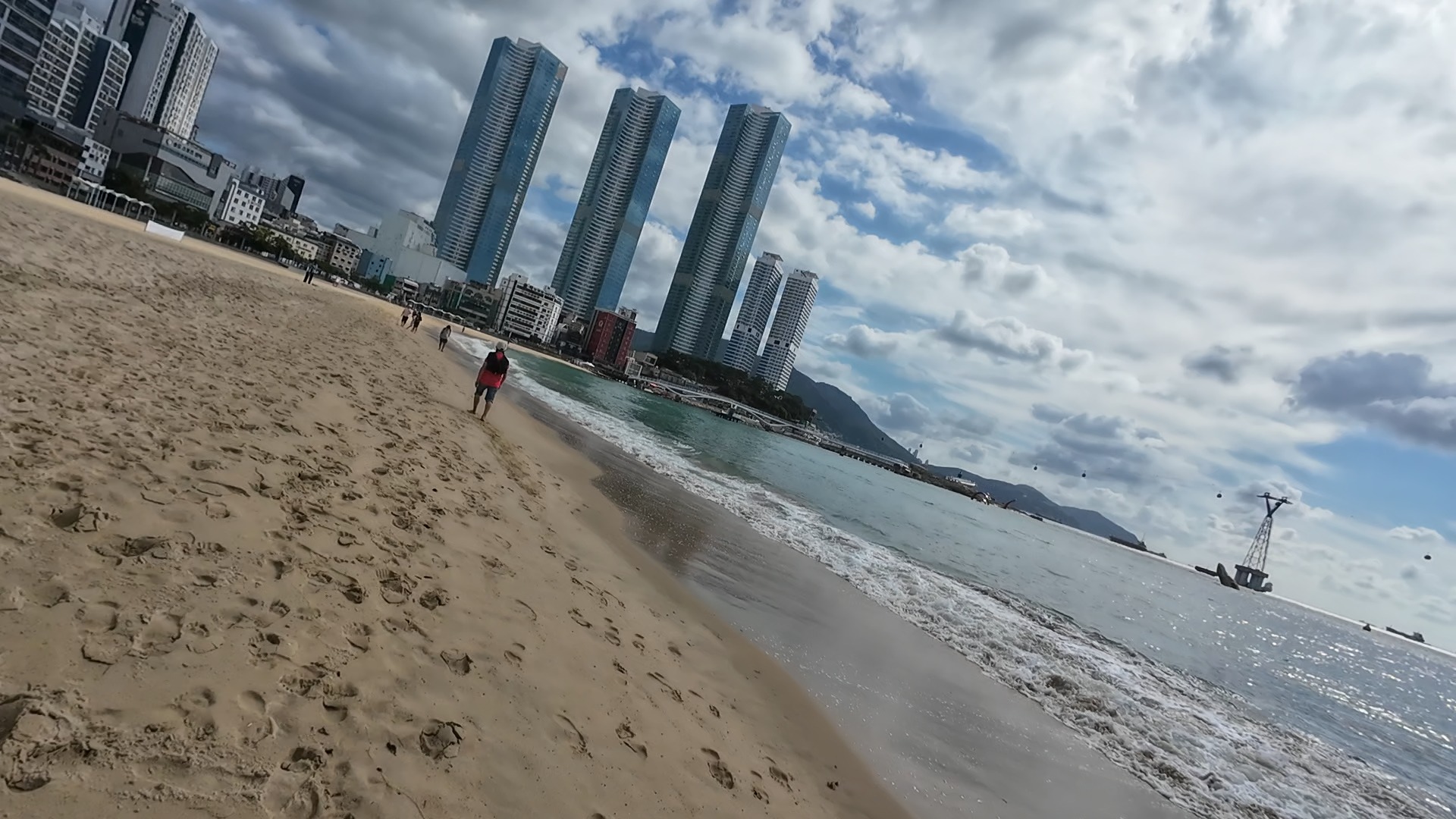 韩国釜山海滩漫步