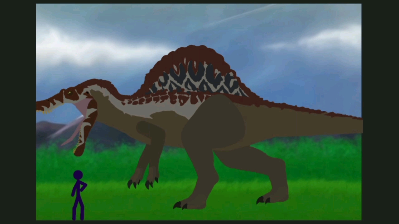 (好多次练习)第1次做.棘龙大战巨兽龙.