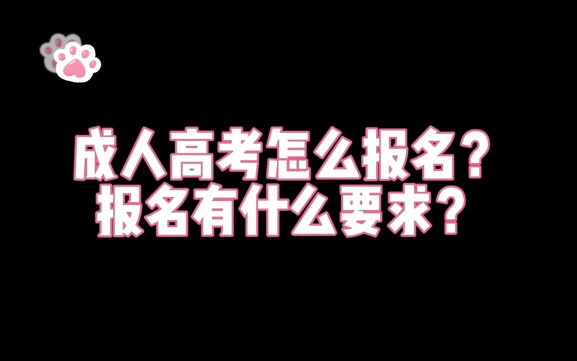 成人高考怎么报名?报名有什么要求?哔哩哔哩bilibili