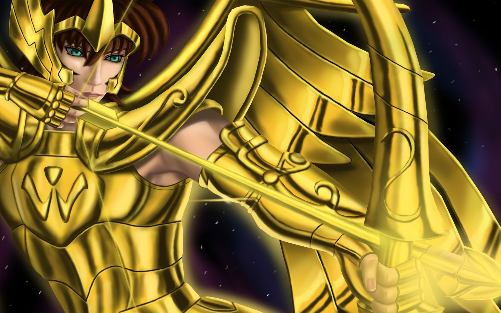 圣斗士星矢你们看过这么闪亮的黄金圣衣射手座艾俄洛斯吗