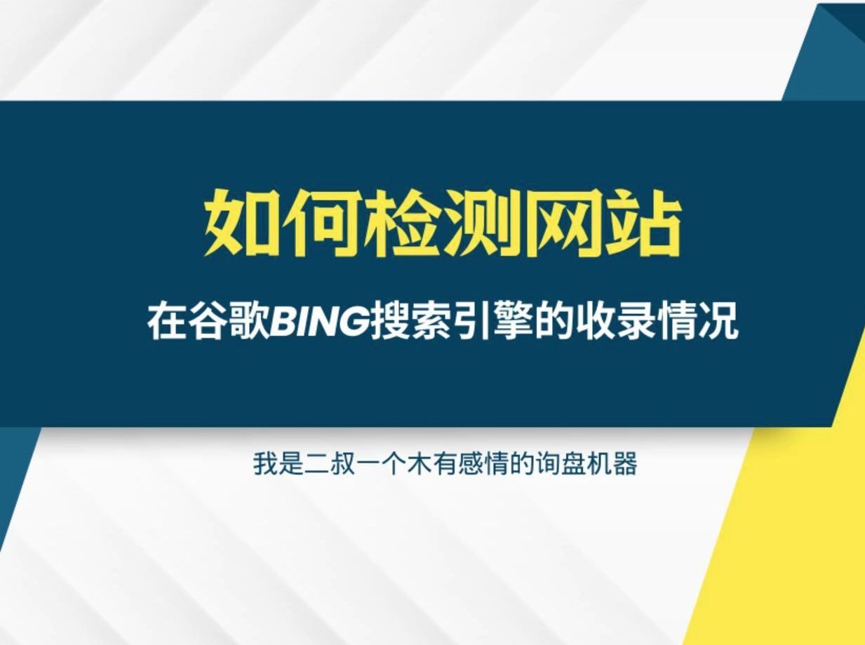 如何检测你的网站在谷歌bing搜索引擎的收录情况