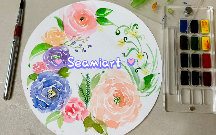 【水彩颜料测评试用】seamiart西米便携水彩试色/新手平价水彩推荐/自然系水彩花卉哔哩哔哩bilibili