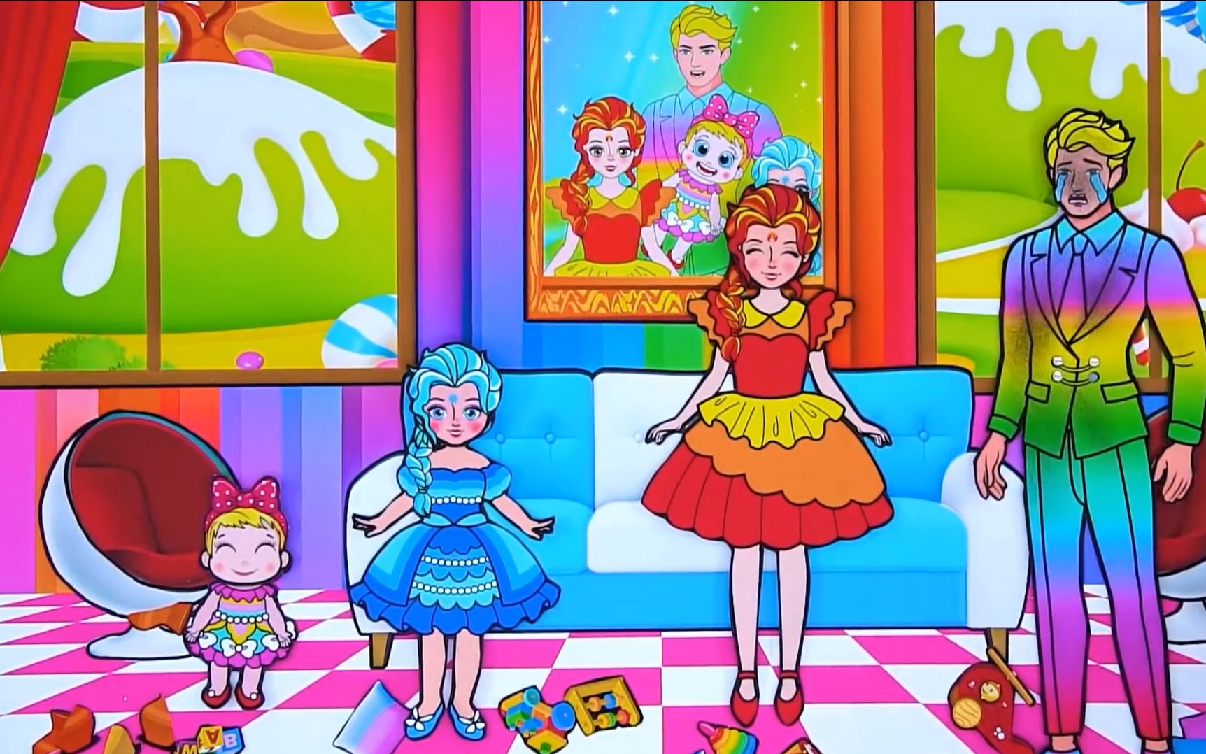 纸娃娃动画:女孩三姐妹十分顽皮,会魔法的珍妮这样教她们做家务