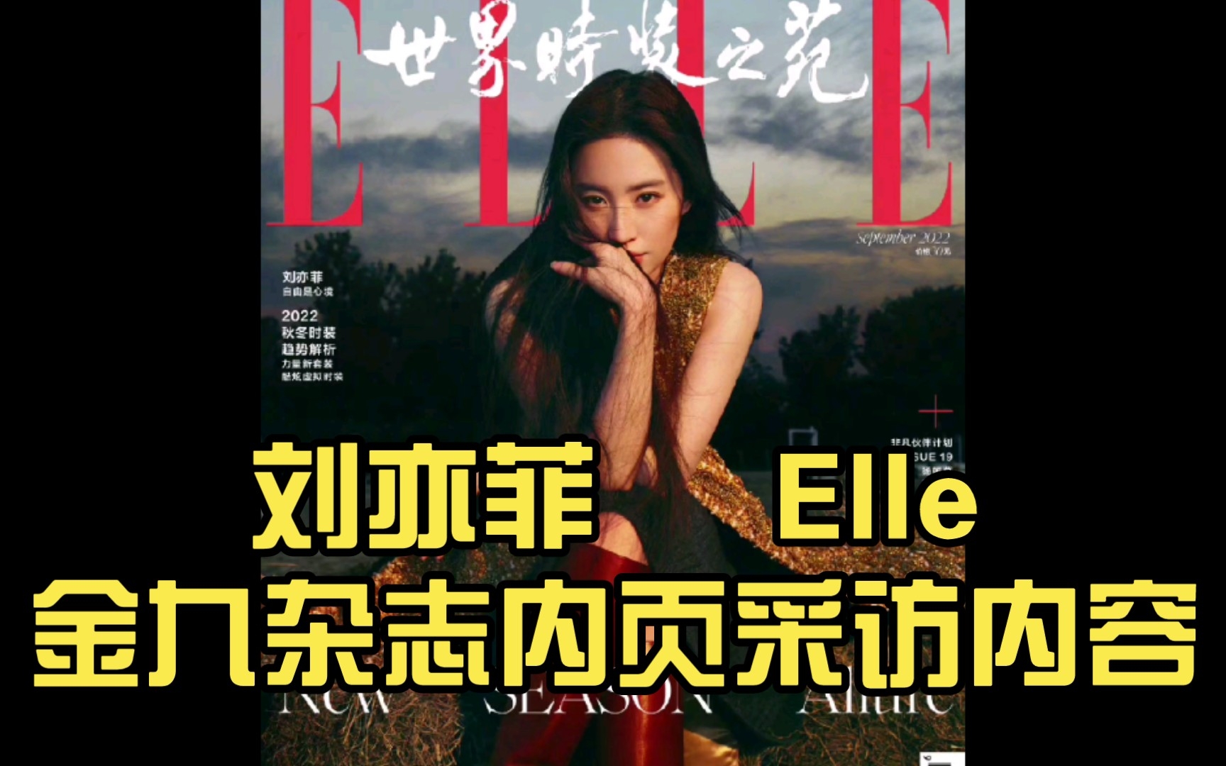 刘亦菲 Elle金九杂志内页采访内容,好一个通透思想开阔的女子!哔哩哔哩bilibili