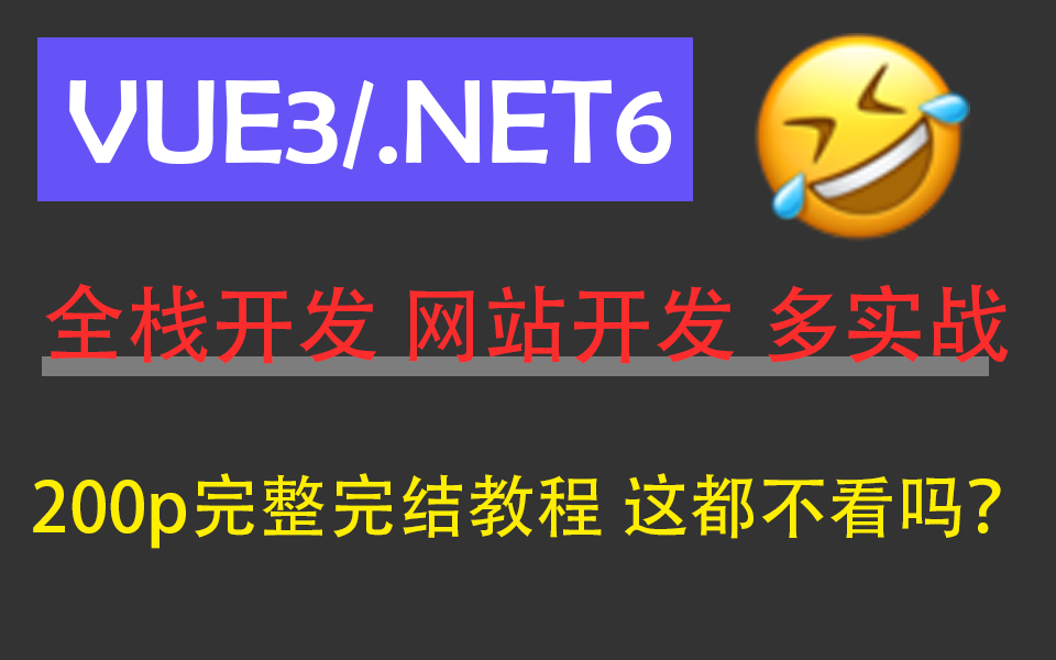 从零手写Vue3.0+.NET6全栈开发 网站开发多实战已完结 | 2022最新录制(.NET6/VUE3/前端/开发/网站/完整版已完结)B0772哔哩哔哩bilibili