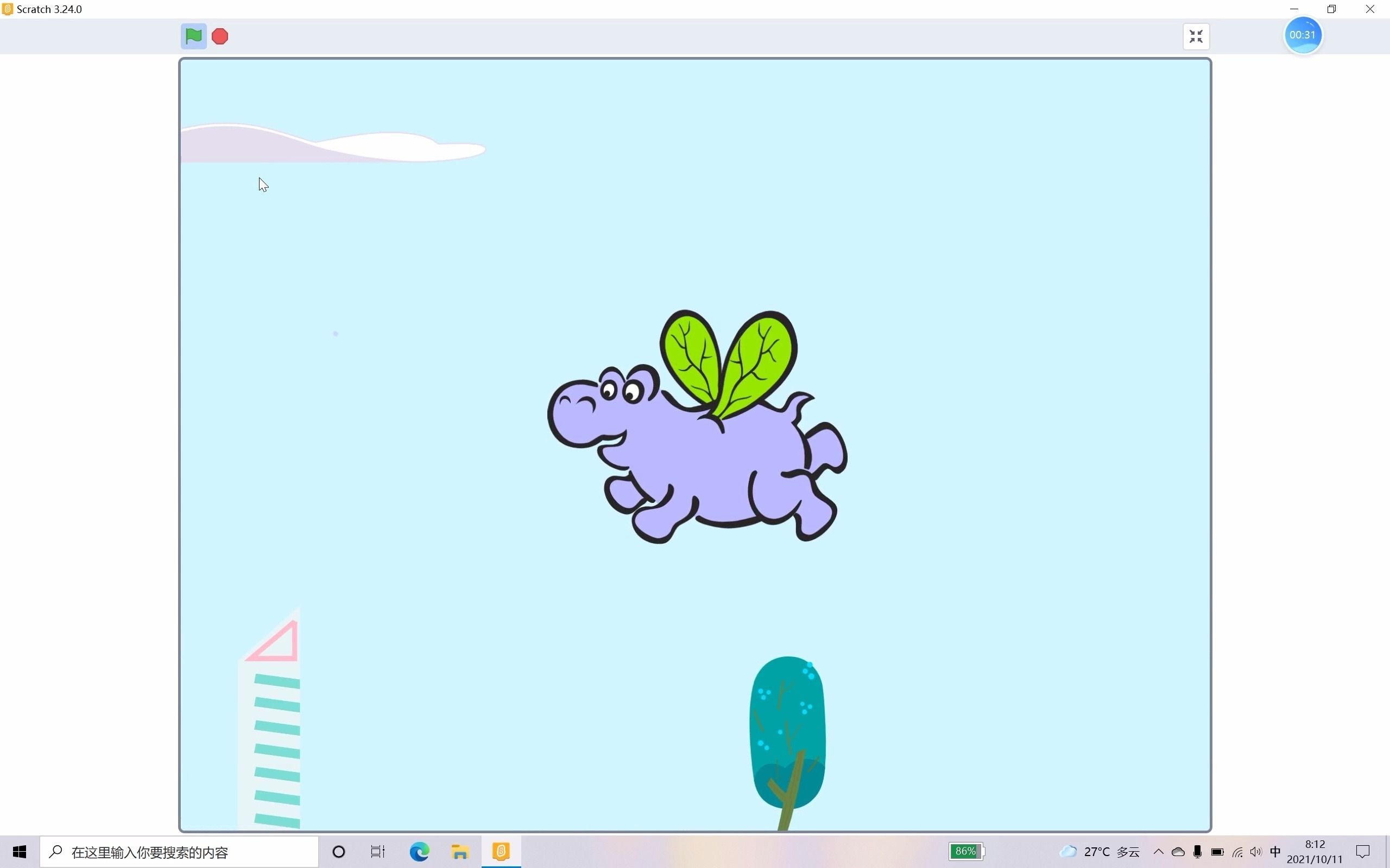 [图]scratch3.0编程实用案例100篇（从入门到高阶）——02飞天的河马