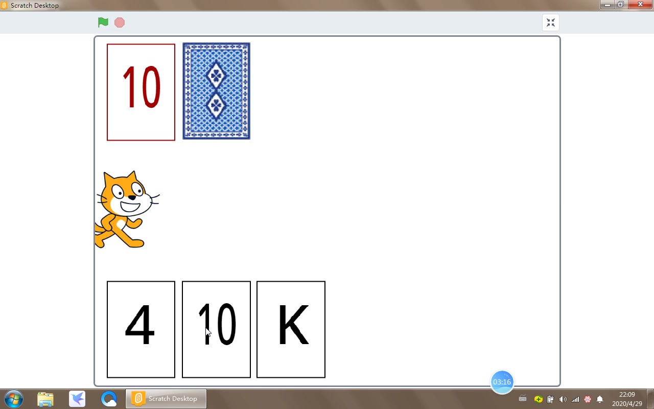 Scratch少儿编程之扑克牌21点游戏哔哩哔哩bilibili