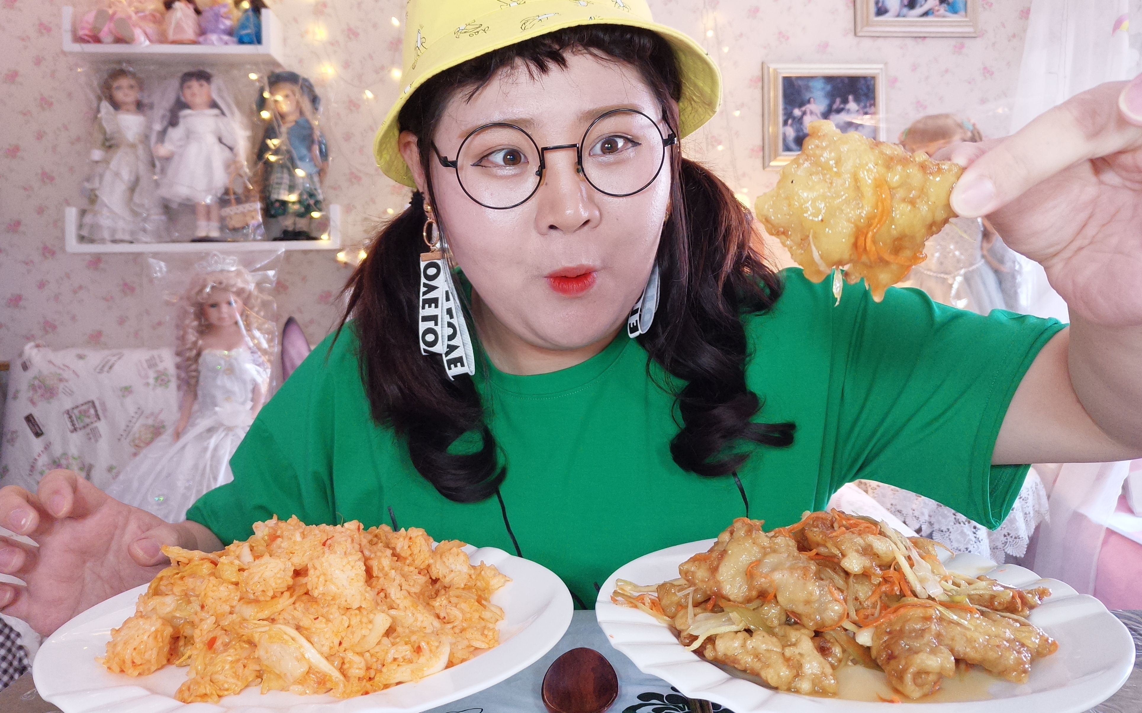 东北胖妞肉姐自制锅包肉辣白菜炒饭