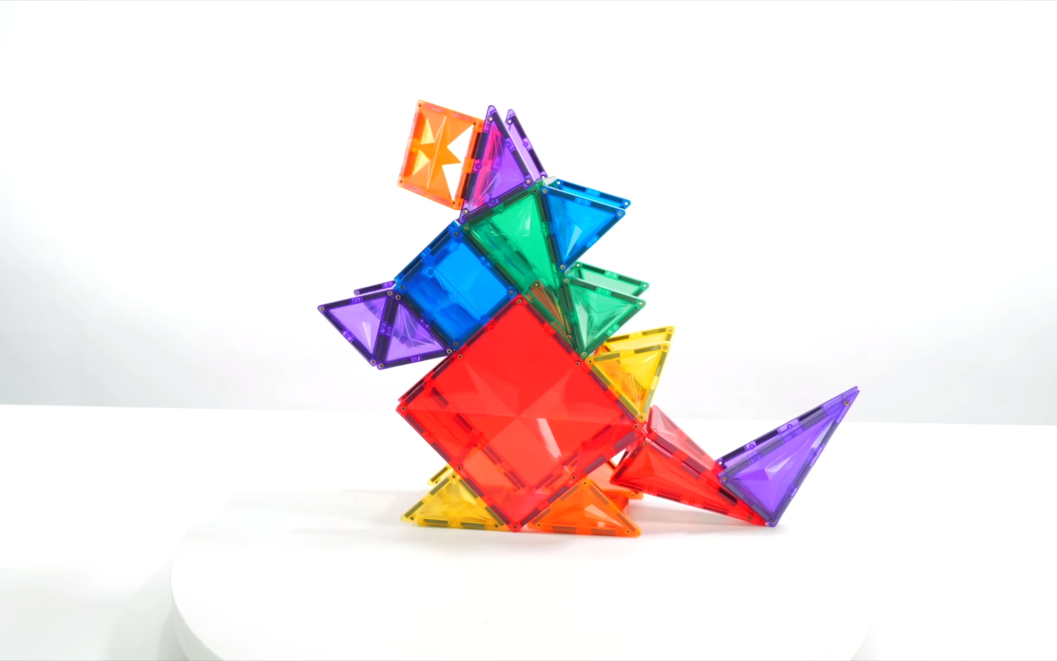 mntl星钻彩窗磁力片如何搭建恐龙和猫头鹰教学