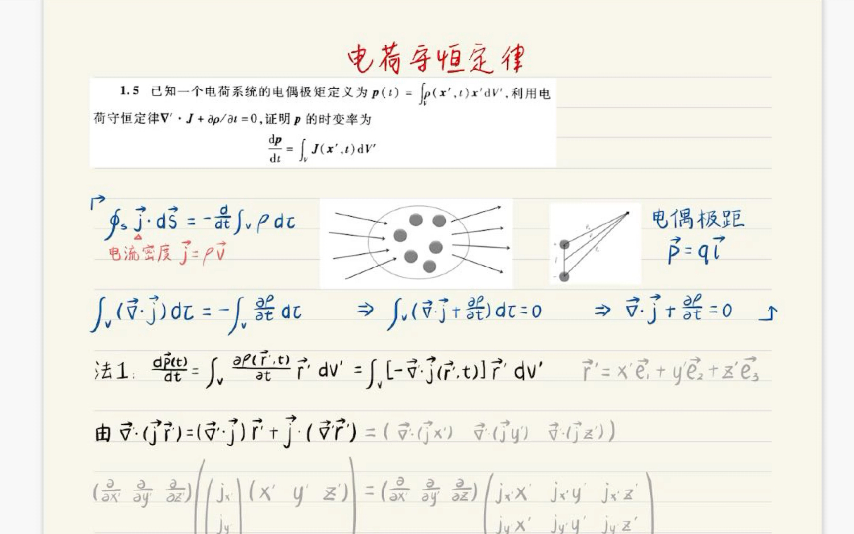 [图]【1·5】电动力学：电荷守恒定律 并矢