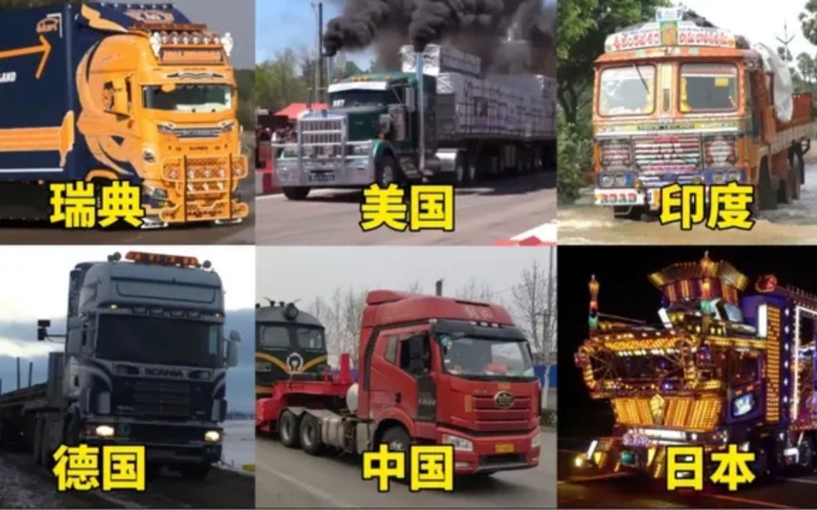 不同国家的卡车:德国大卡车外观奇特,印度大卡车开挂般的操作.哔哩哔哩bilibili