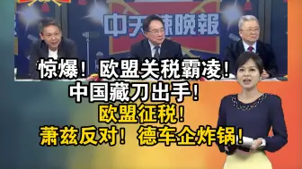 惊爆！欧盟关税霸凌！中国藏刀出手！欧盟征税！萧兹反对！德车企炸锅！