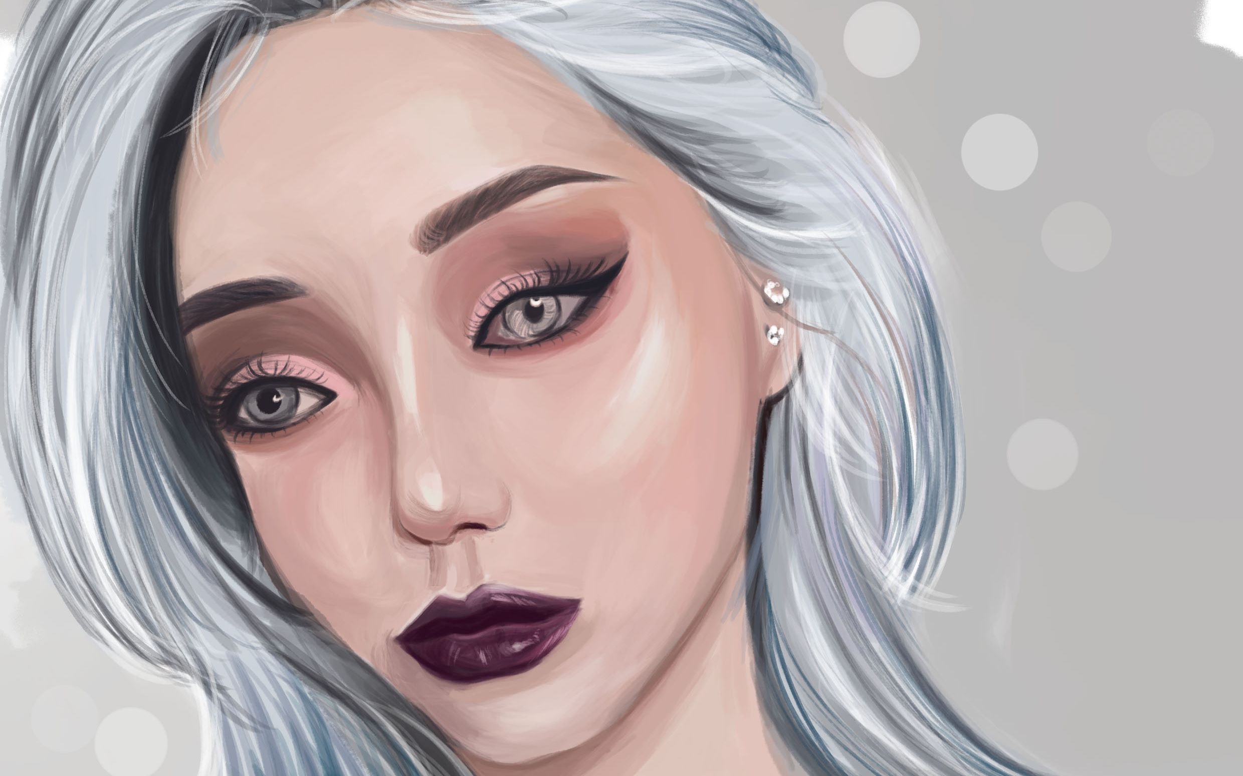 pony超a紫色系欧美断截式妆容灵感插画