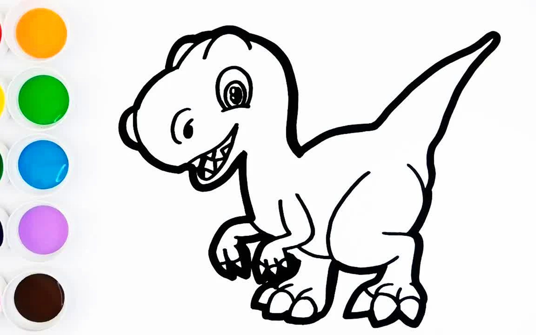 儿童益智玩具:手工diy绘画涂鸦,绘画一只五颜六色的大恐龙!