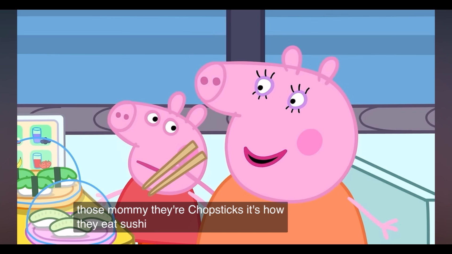 寿司店 小猪佩奇英文版 英文字幕