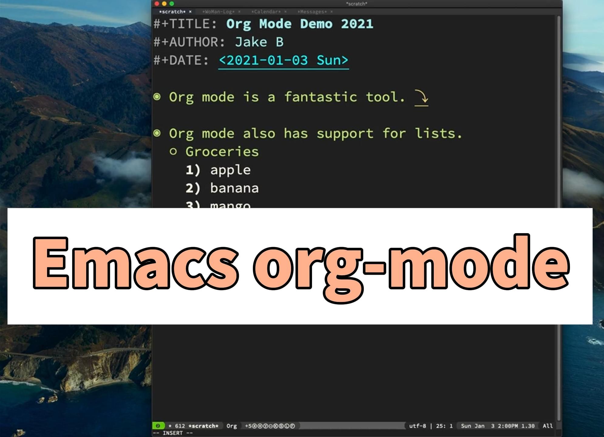 5分钟演示emacs orgmode的基础用法哔哩哔哩bilibili