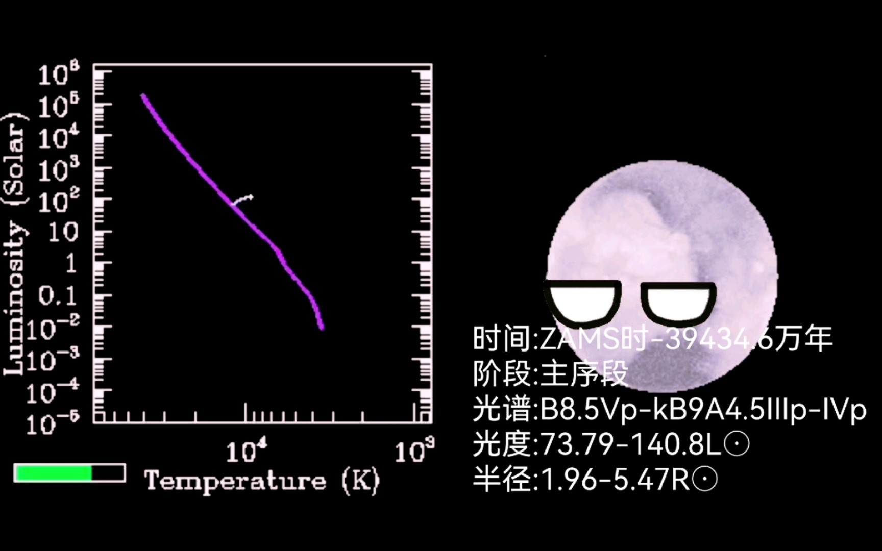 【玉衡的演化历程,是北斗七星之一】现在是主序星,2.91M⊙,4.14R⊙,102L⊙.零龄主序取2.95M⊙,金属量取0.018,数据都在视频里.哔哩哔哩bilibili