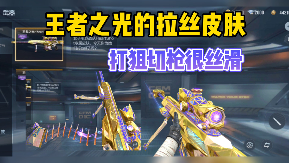 王者之光的拉丝皮肤做好了切枪动作变了有点不习惯