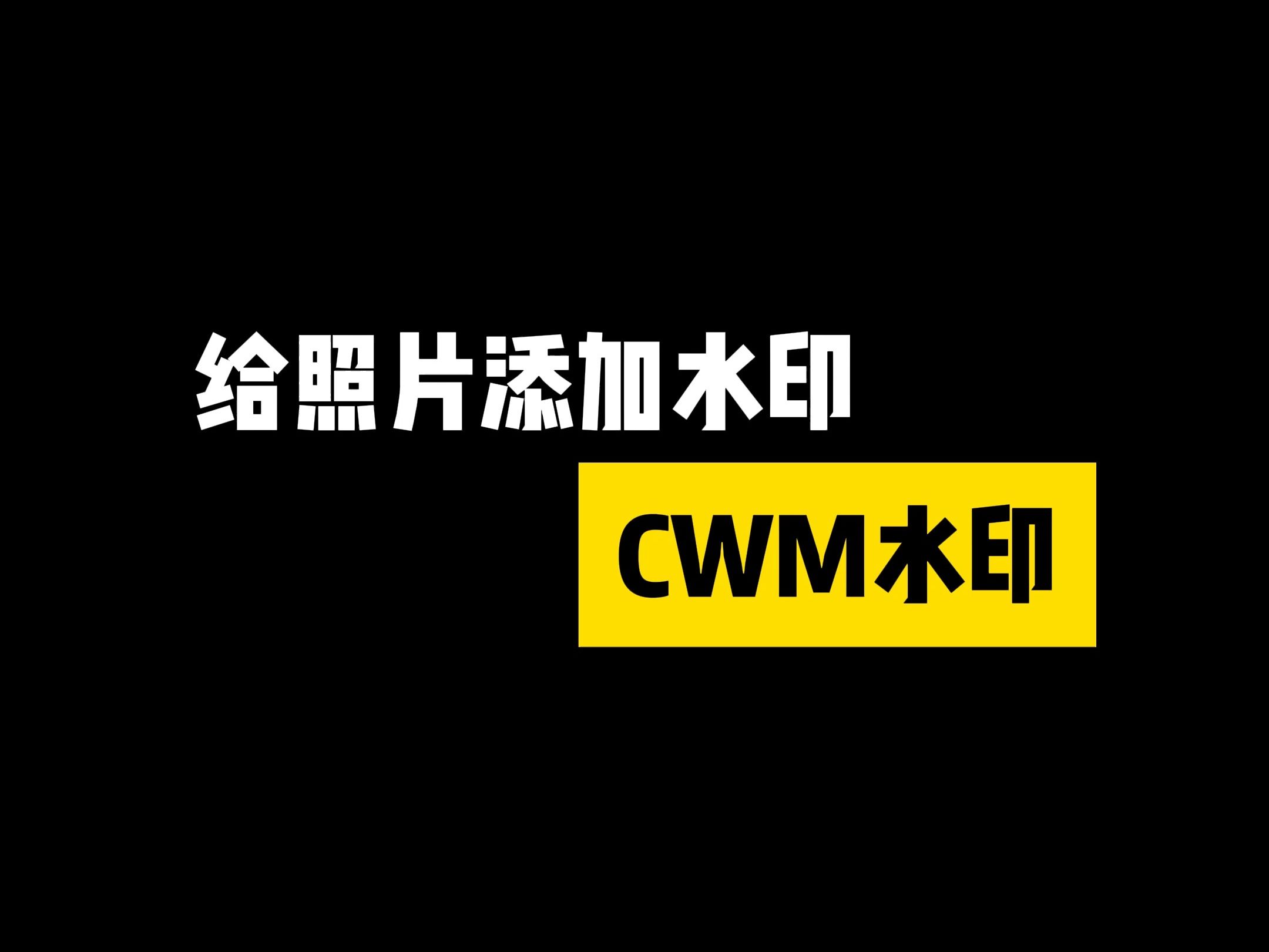 如何给你的照片添加自定义的水印,CWM帮你搞定!哔哩哔哩bilibili