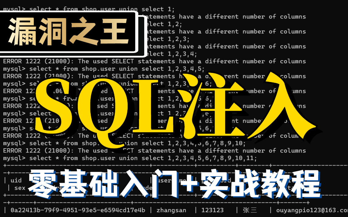 【网络安全】SQL注入零基础入门+实战教程,12集精简版!哔哩哔哩bilibili