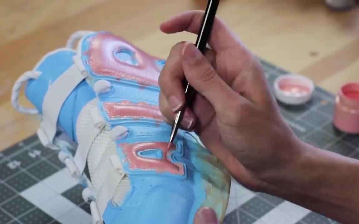 [图]球鞋定制 | Nike Air More Uptempo '96 - Cotton Candy Clouds Custom - Angelus Paint