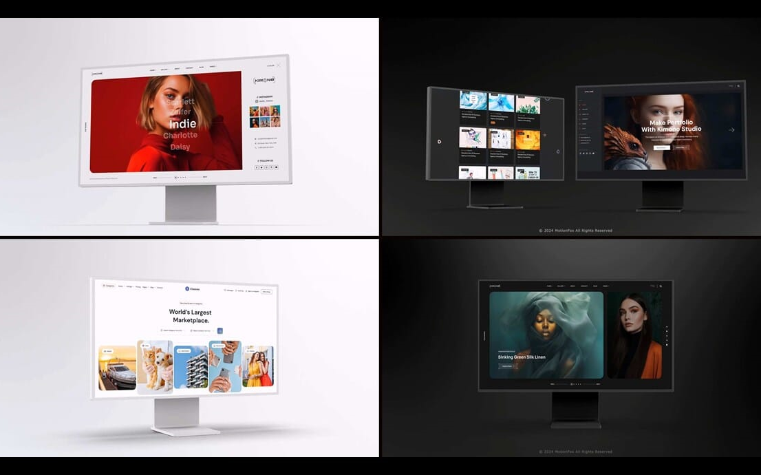 ae模板-电脑显示器介绍 一体机网页网站宣传片视频