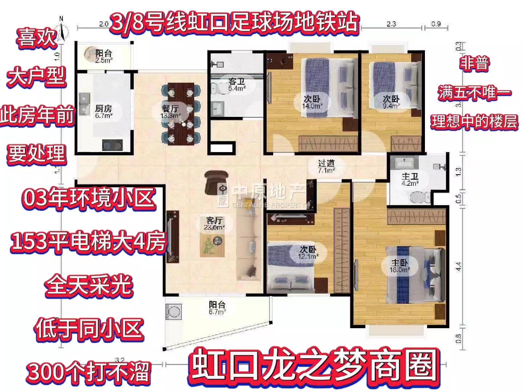 虹口龙之梦商圈 电楼大4房 年前拼手速