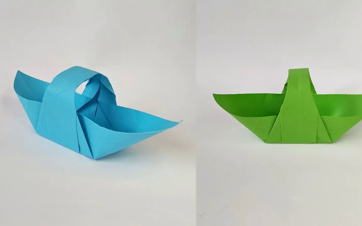 【origami library】手提篮折纸教程easy origami basket