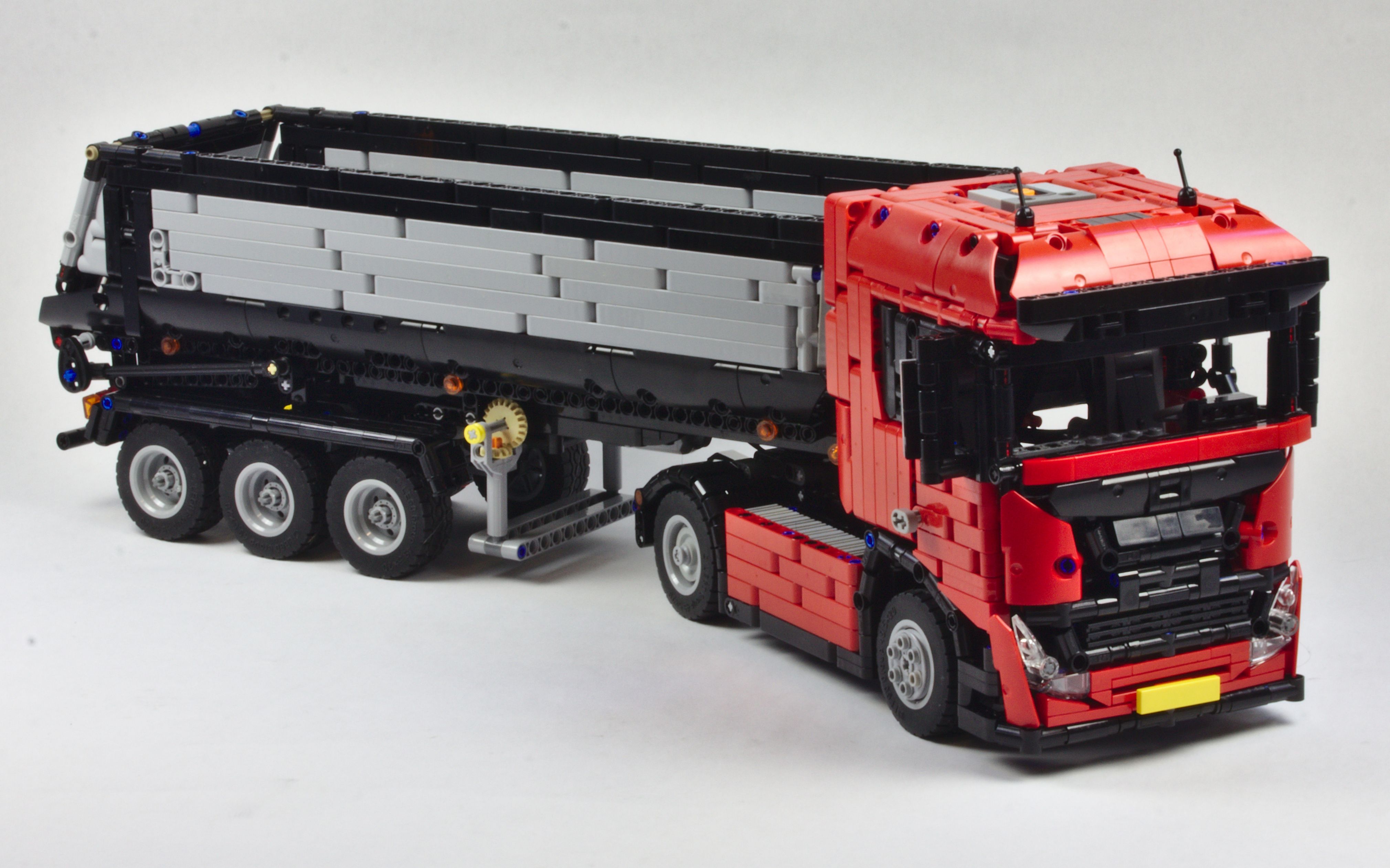 欧洲卡车 与 自卸拖车 lego乐高 technic科技/机械 moc_哔哩哔哩゜
