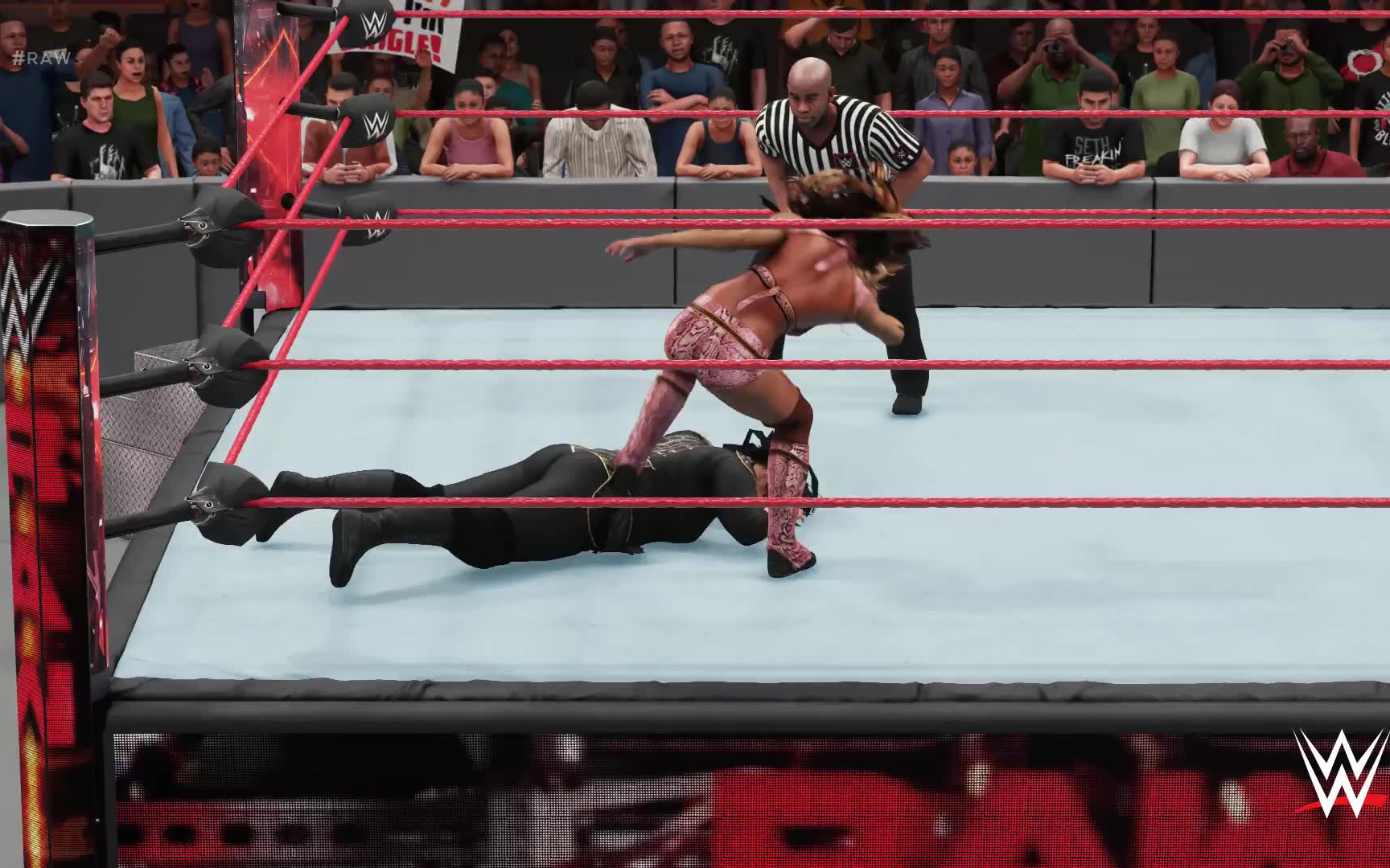 wwe2k18 raw 艾莉西亚福克斯vs奈亚贾克斯_哔哩哔哩 (゜-゜)つロ 干杯
