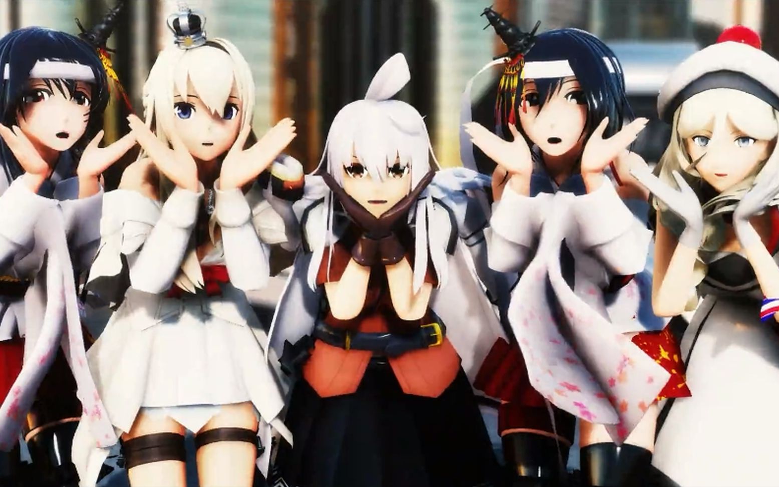 【mmd舰c】扶桑姐妹与海外舰 気まぐれメルシィ_哔哩哔哩 (゜-゜)つロ