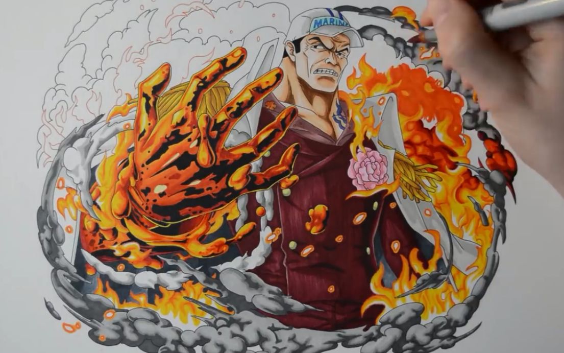 海贼王 赤犬绘画的过程