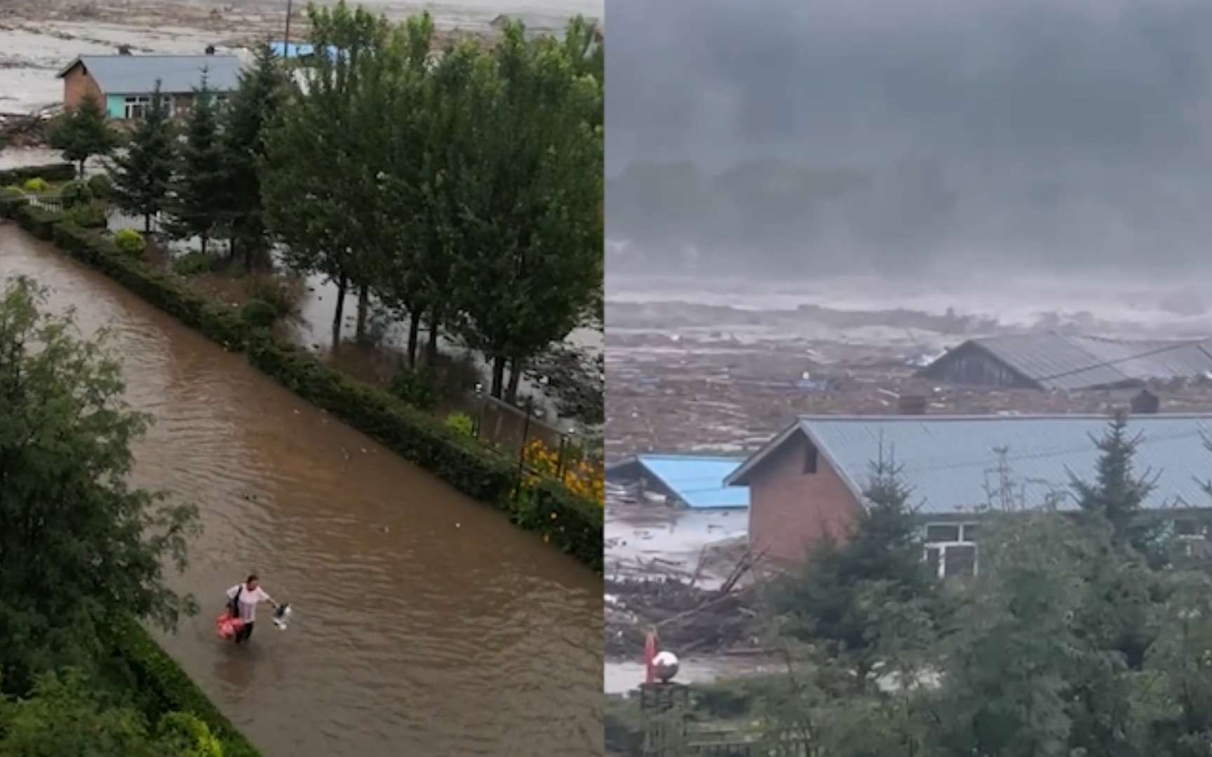 牡丹江市尔站林场洪水肆虐,房屋被冲走,居民被迎面洪水吓退哔哩哔哩bilibili