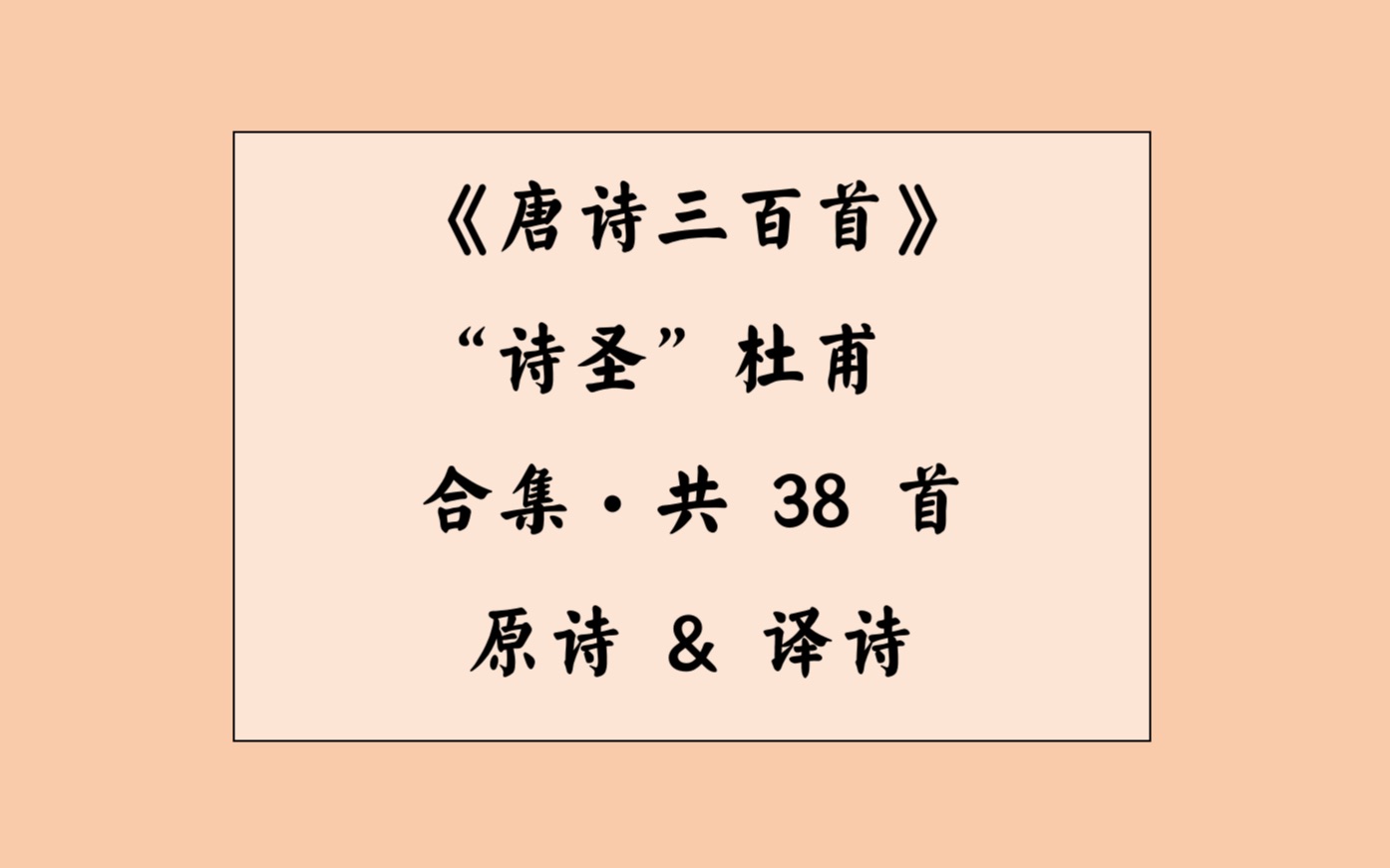 【唐诗三百首之杜甫】原诗&译诗|38首合集哔哩哔哩bilibili