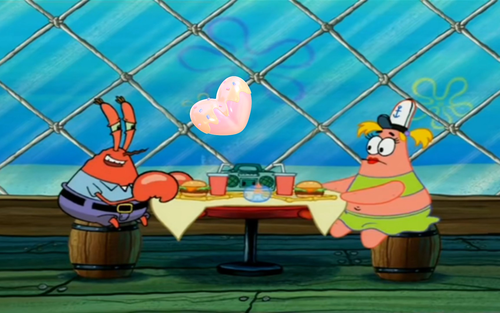 【央】蟹老板章鱼哥真的饿了,爱上了女装派大星