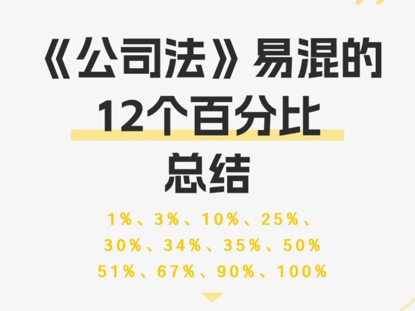 【考前急救包】公司法易混淆的12个百分比总结哔哩哔哩bilibili