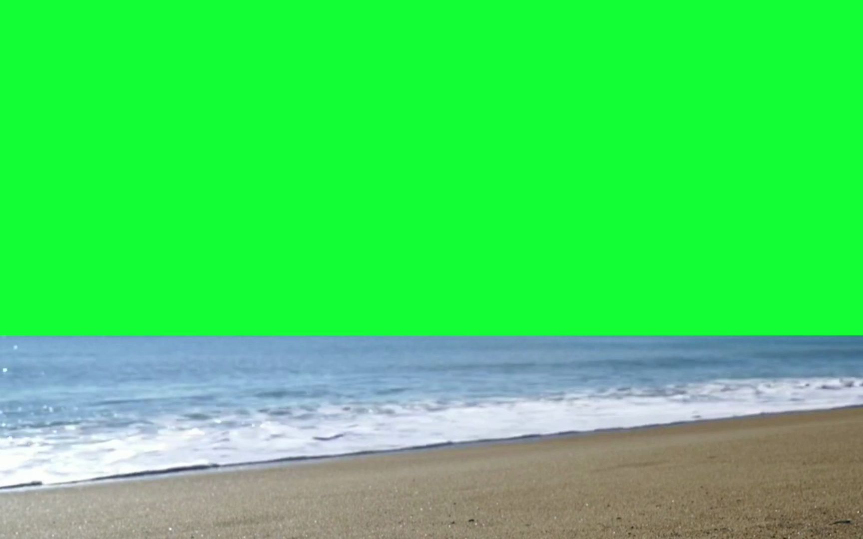 绿幕抠像高清免费视频手机剪辑素材海滩海浪效果