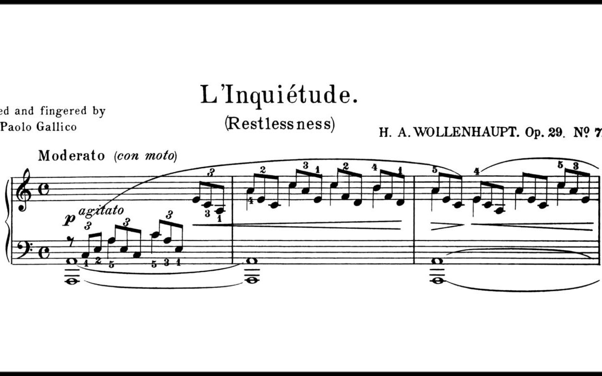 钢琴赫尔曼沃伦豪普特忧虑不安op297hermannwollenhauptlinquiétude