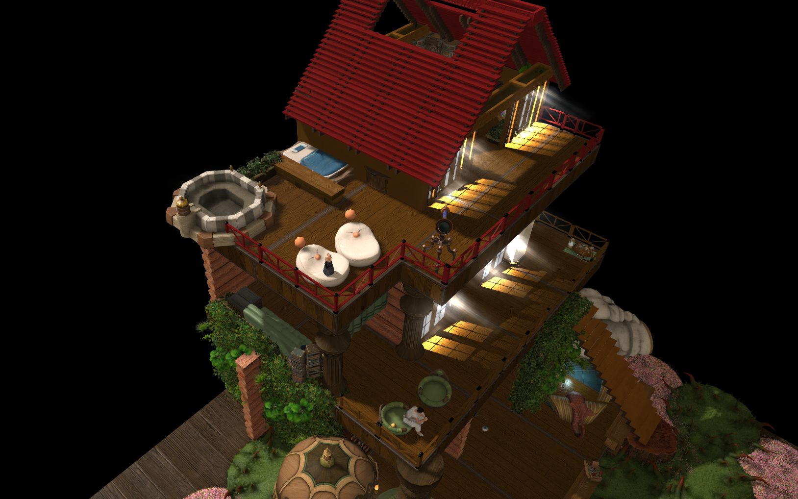 【ff14装修】白银l:代装,友人个人房,异空间田园小别墅