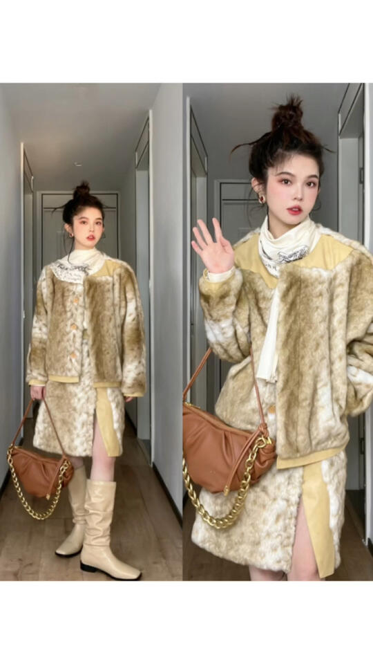 ootd|155小个子 秋冬小众设计气质皮草穿搭