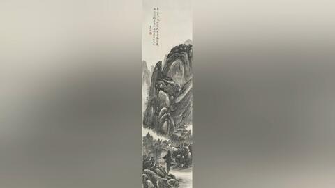 清王翚仿唐寅溪山晴霭图高清国画赏析古代传统山水画_哔哩哔哩_bilibili