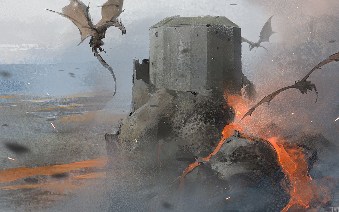 板绘龙场景速涂