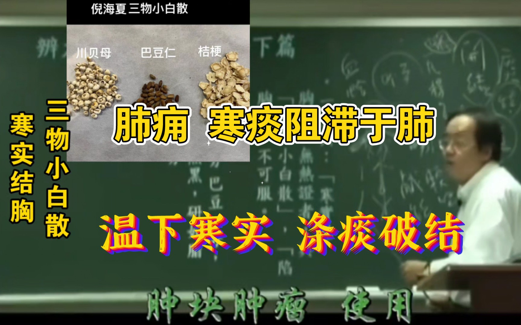 去肺部寒实|温下寒实|涤痰破结|肺痈|寒痰阻滞—三物小白散 倪师讲肺部疾病哔哩哔哩bilibili