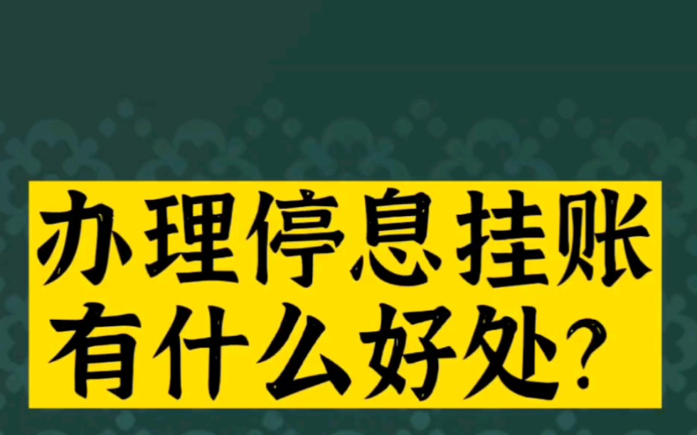 办理停息挂账有什么好处?哔哩哔哩bilibili