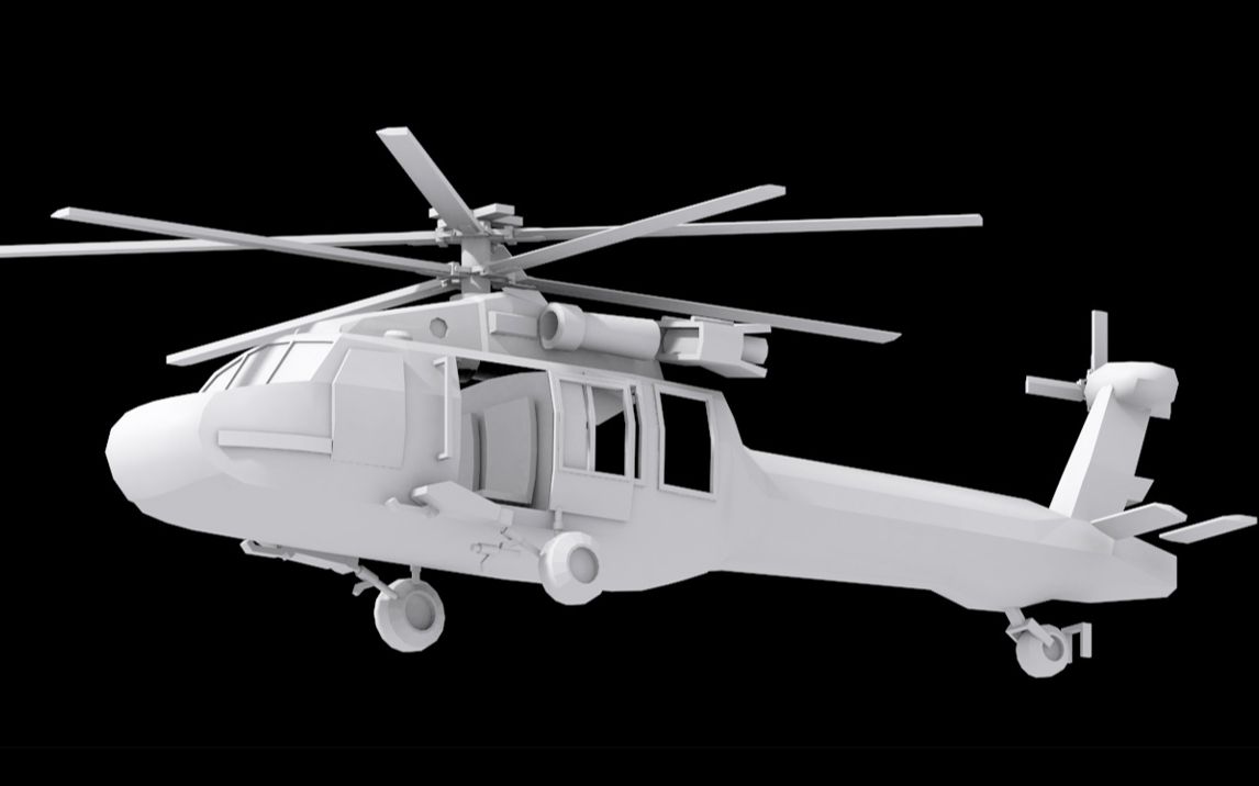 【3dmax道具建模】军用直升机精细建模过程,布线超详细讲解,零基础3d