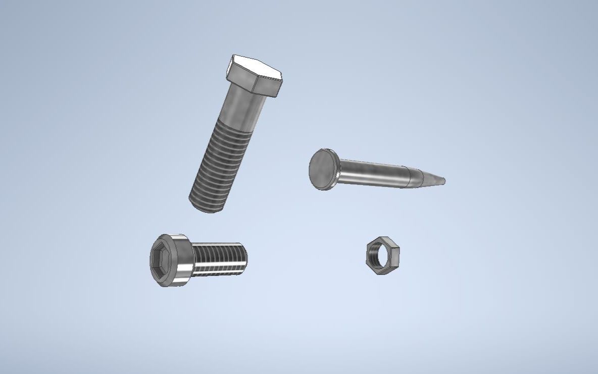 inventor常用基本操作地应用,手动建模紧固件,螺钉螺栓螺帽CAD三维设计哔哩哔哩bilibili