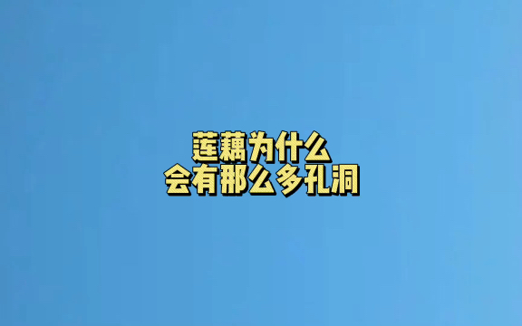 莲藕为什么会有那么多孔洞?#冷知识哔哩哔哩bilibili