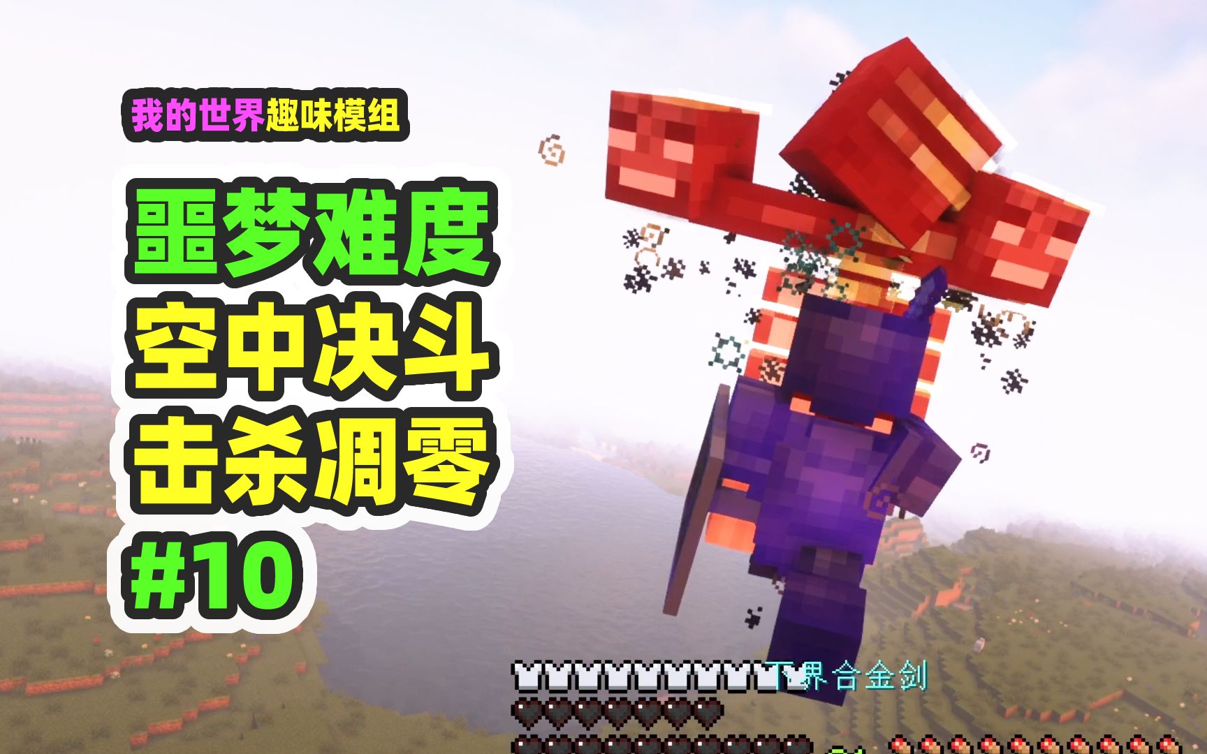 我的世界：噩梦难度10，在空中和凋零绝决斗，完结撒花！-nor叔-nor叔-哔哩哔哩视频