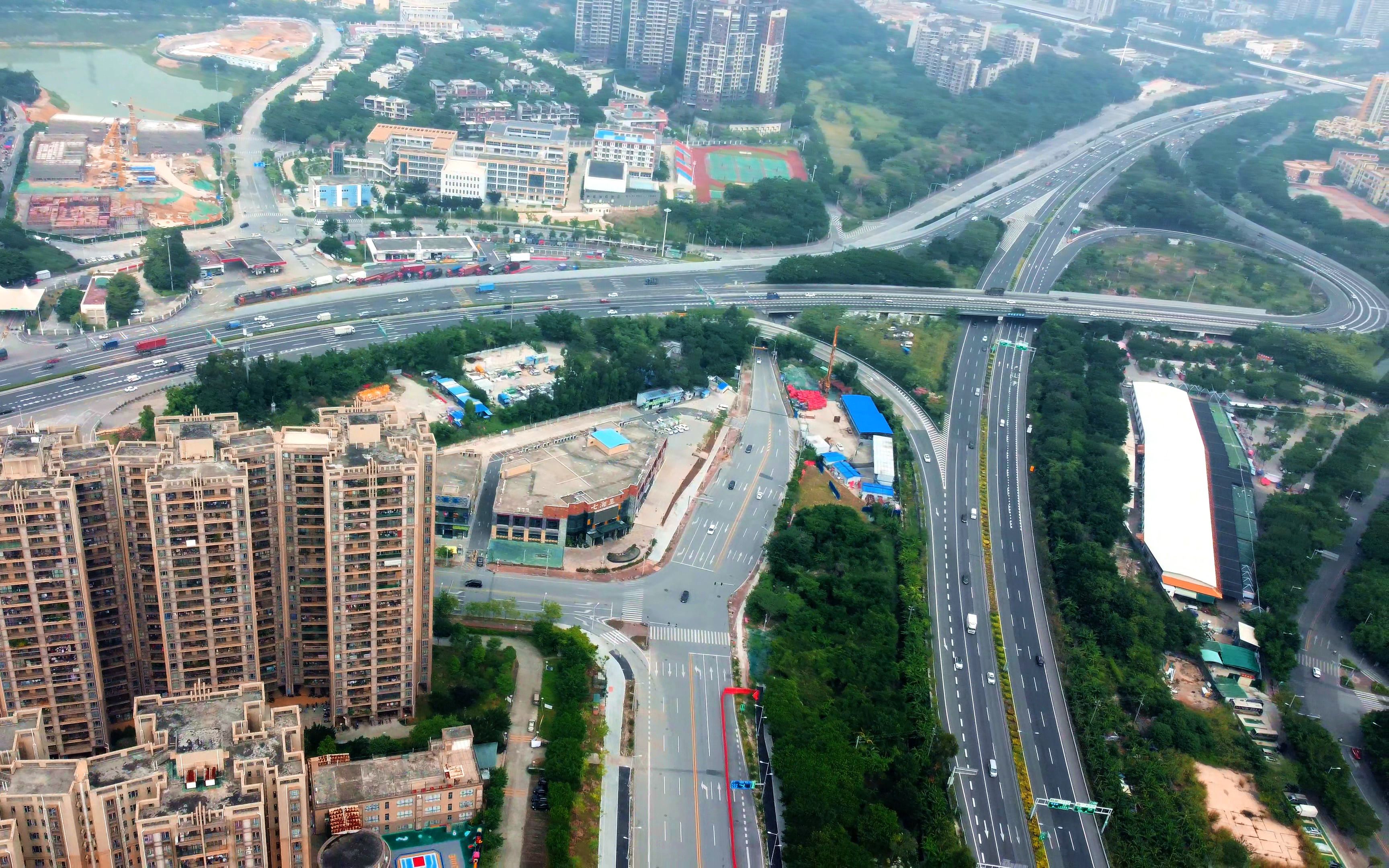 上帝视角看广州-金沙洲沙贝立交