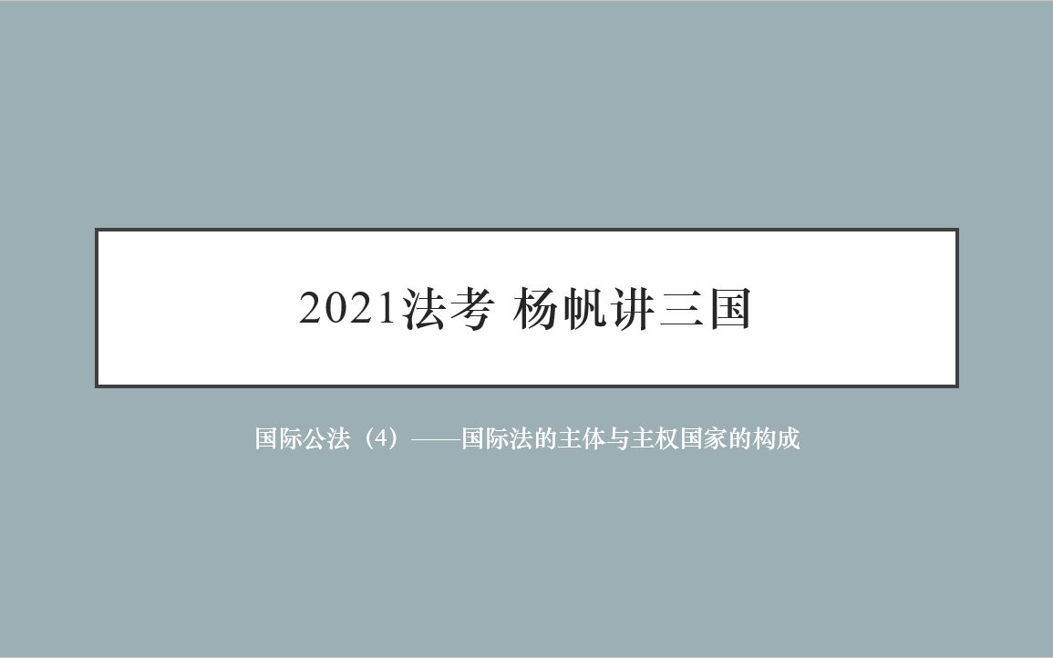 【2021杨帆三国】国际法的主体与主权国家的构成哔哩哔哩bilibili